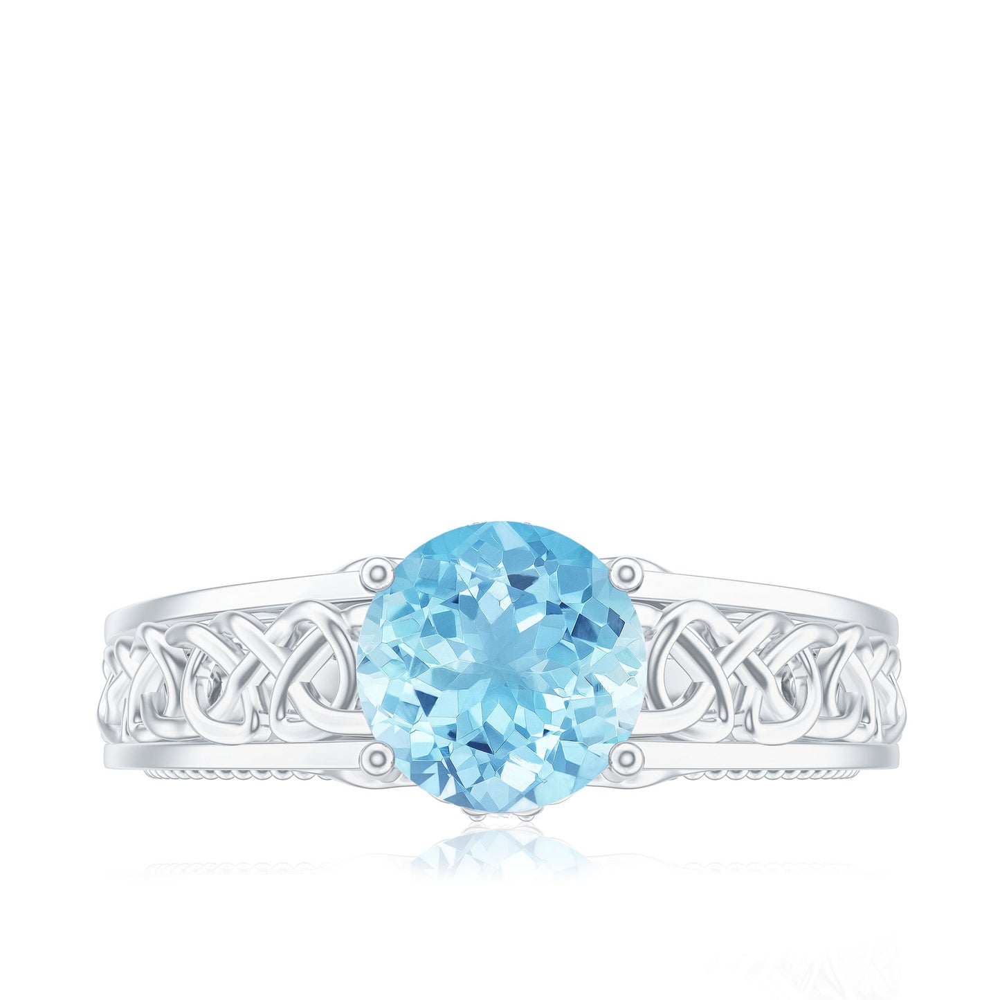 Vintage Looking Aquamarine Engagement Ring with Diamond