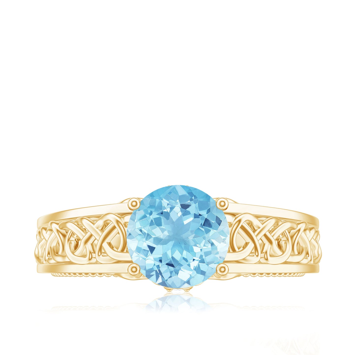 Vintage Looking Aquamarine Engagement Ring with Diamond