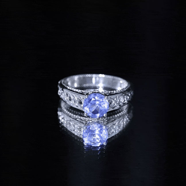 1.6 Carat Lab Created Tanzanite Engagement Ring with Celtic Design