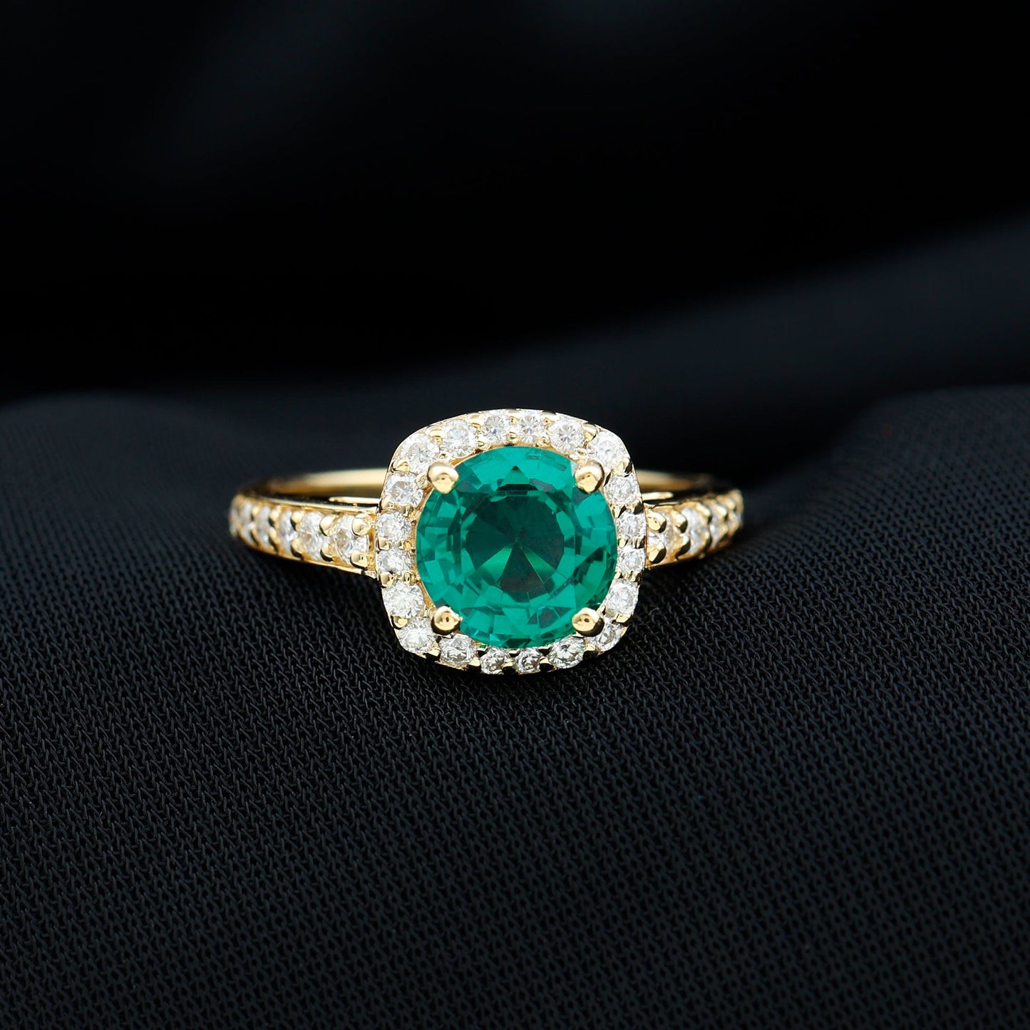 Certified Lab Grown Emerald Diamond Vintage Looking Engagement Ring