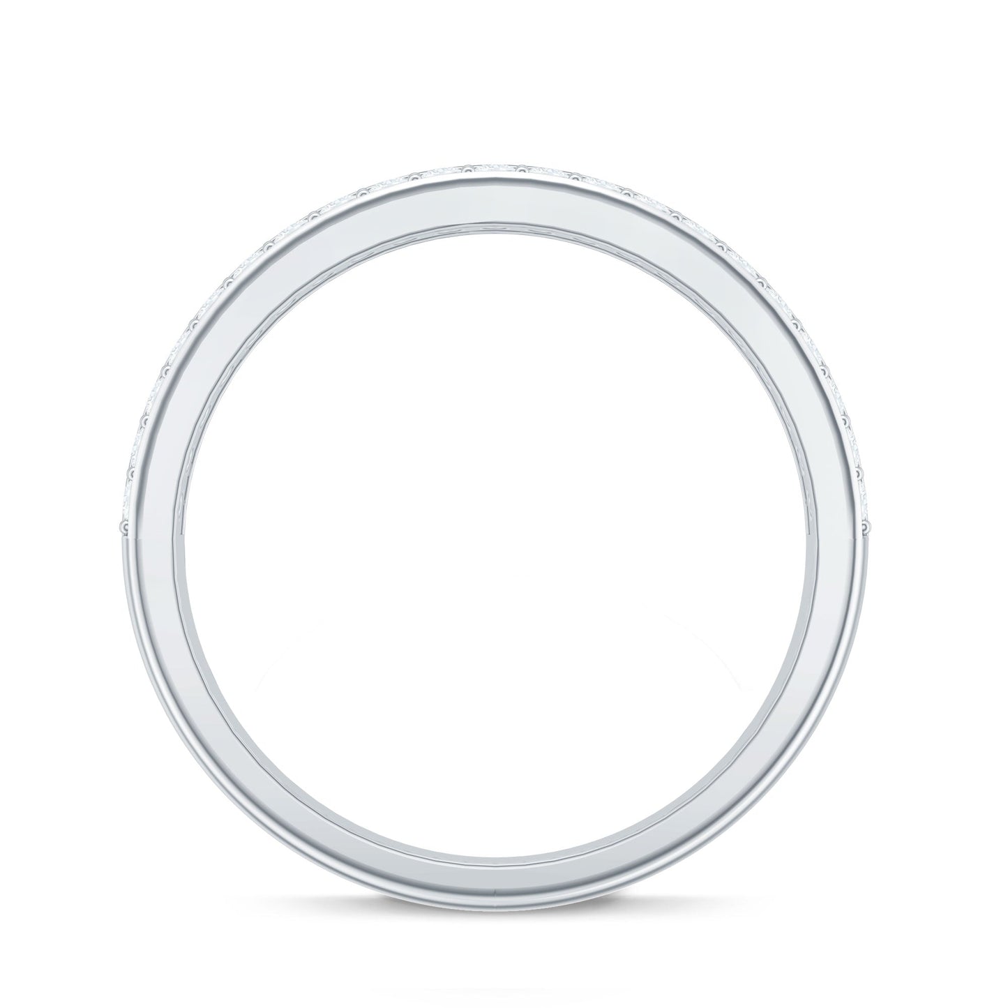 Certified Real Diamond Half Eternity Wedding Band
