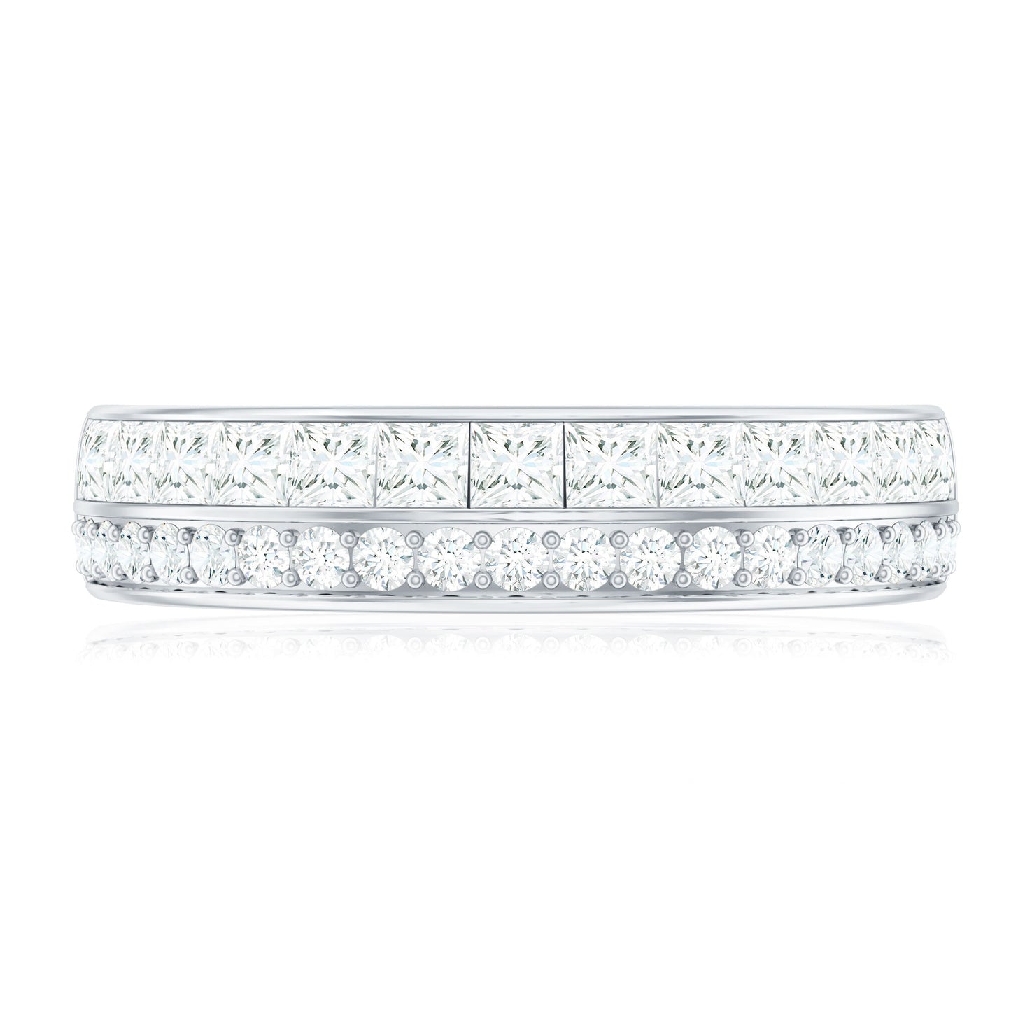 Certified Real Diamond Half Eternity Wedding Band
