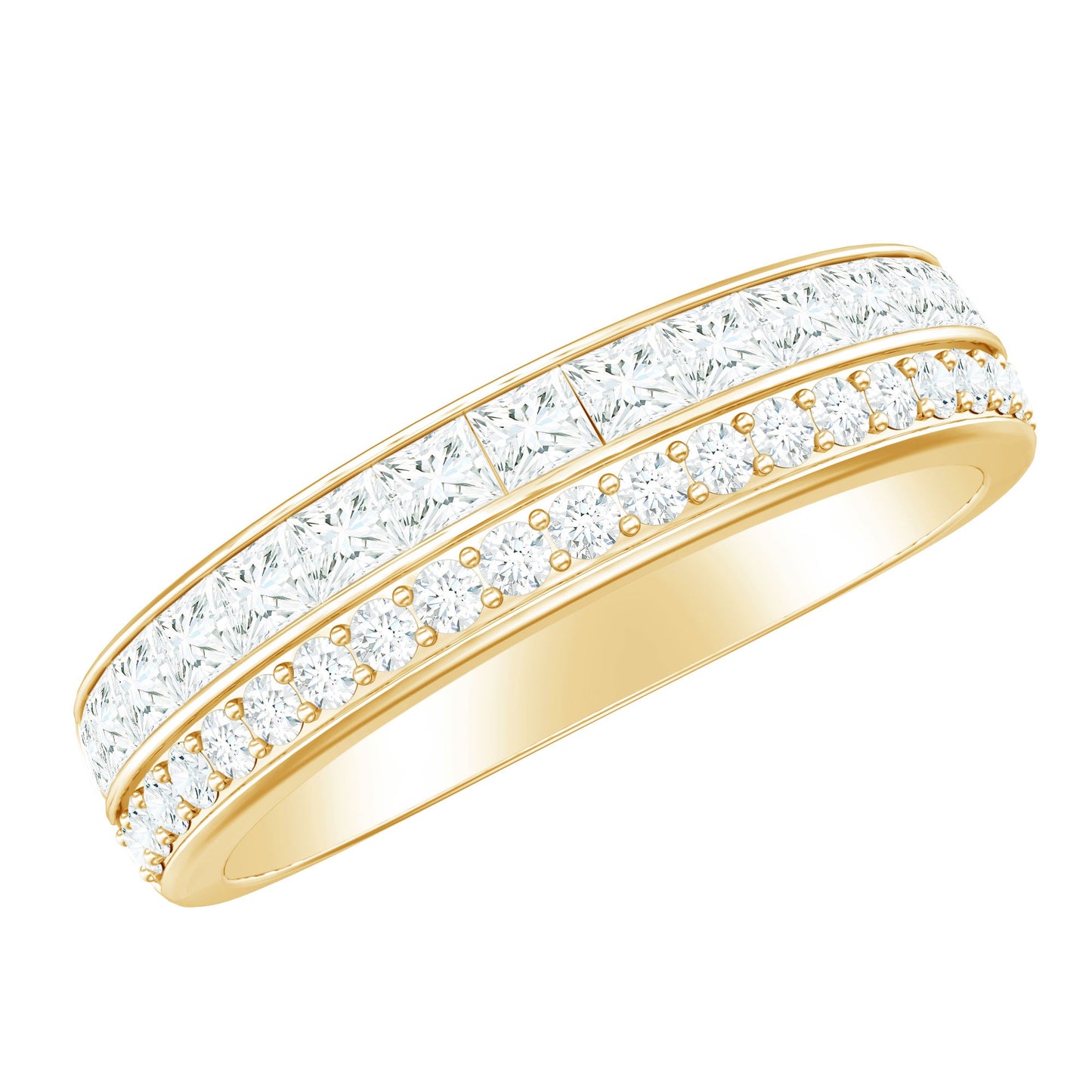 Certified Real Diamond Half Eternity Wedding Band