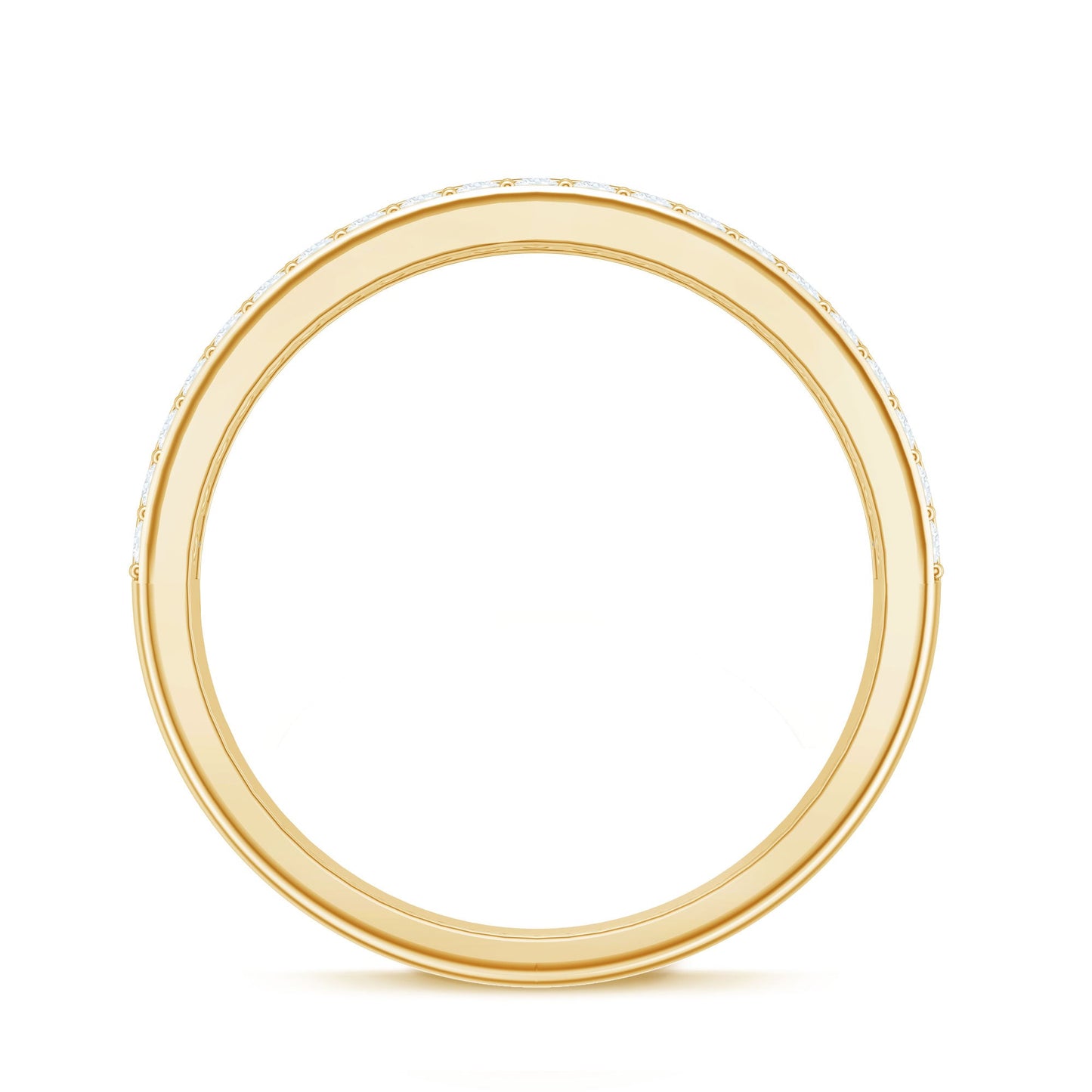 Certified Real Diamond Half Eternity Wedding Band