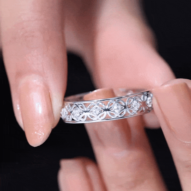 Moissanite Celtic Knot Wedding Band Ring