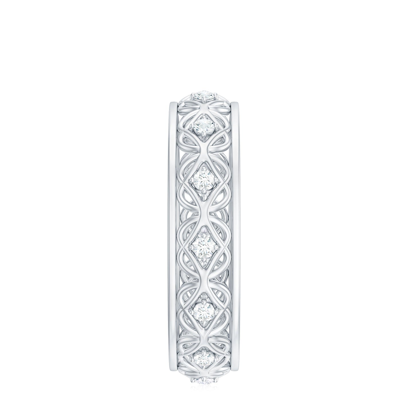 Moissanite Celtic Knot Wedding Band Ring
