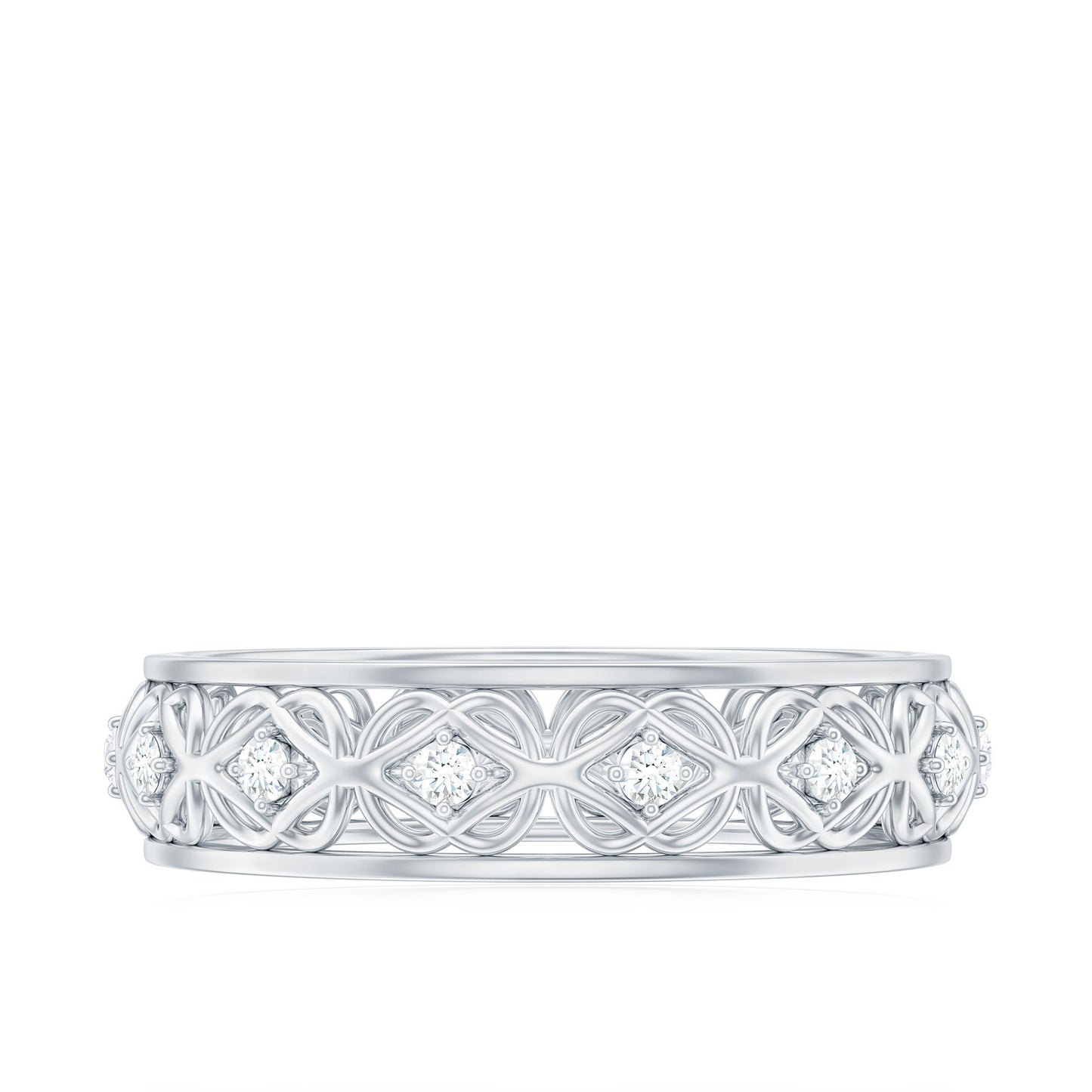 Moissanite Celtic Knot Wedding Band Ring