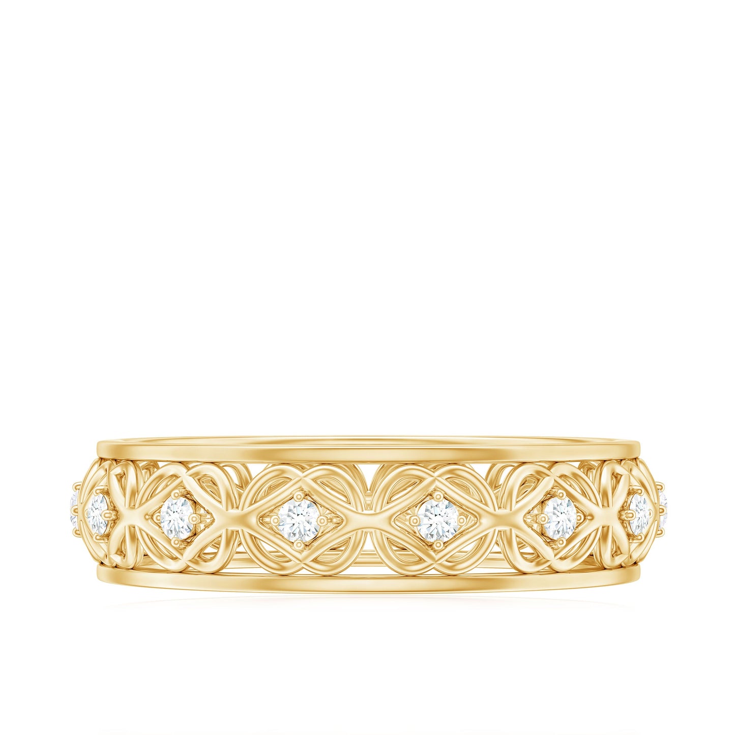 Moissanite Celtic Knot Wedding Band Ring