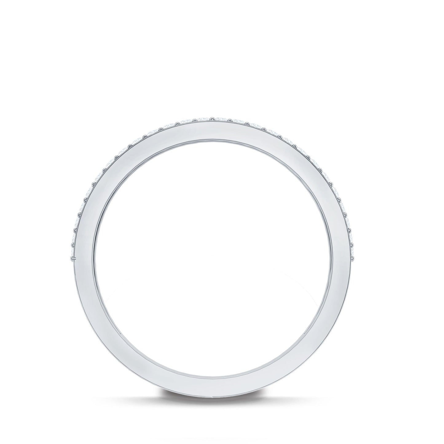 Thick Moissanite Half Eternity Wedding Band