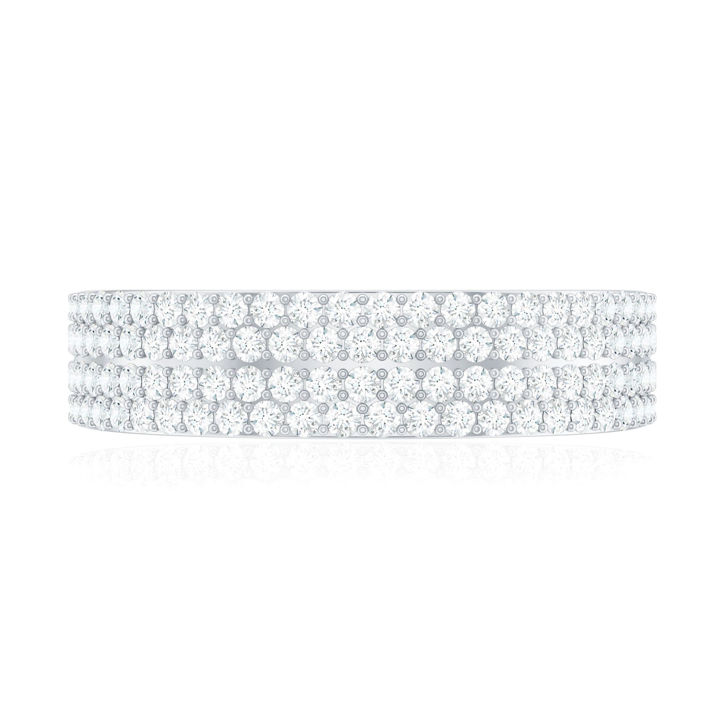 Thick Moissanite Half Eternity Wedding Band