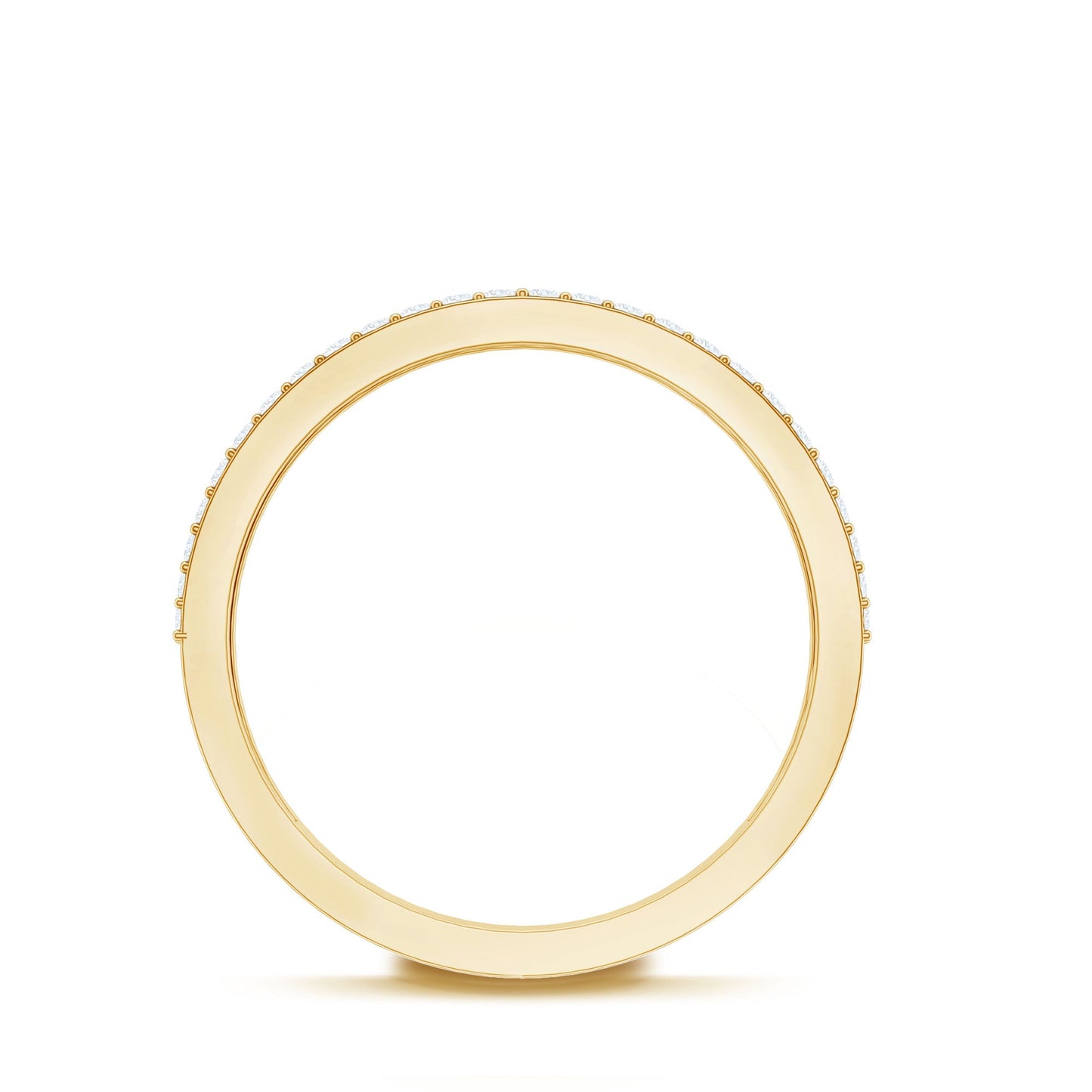 Thick Moissanite Half Eternity Wedding Band