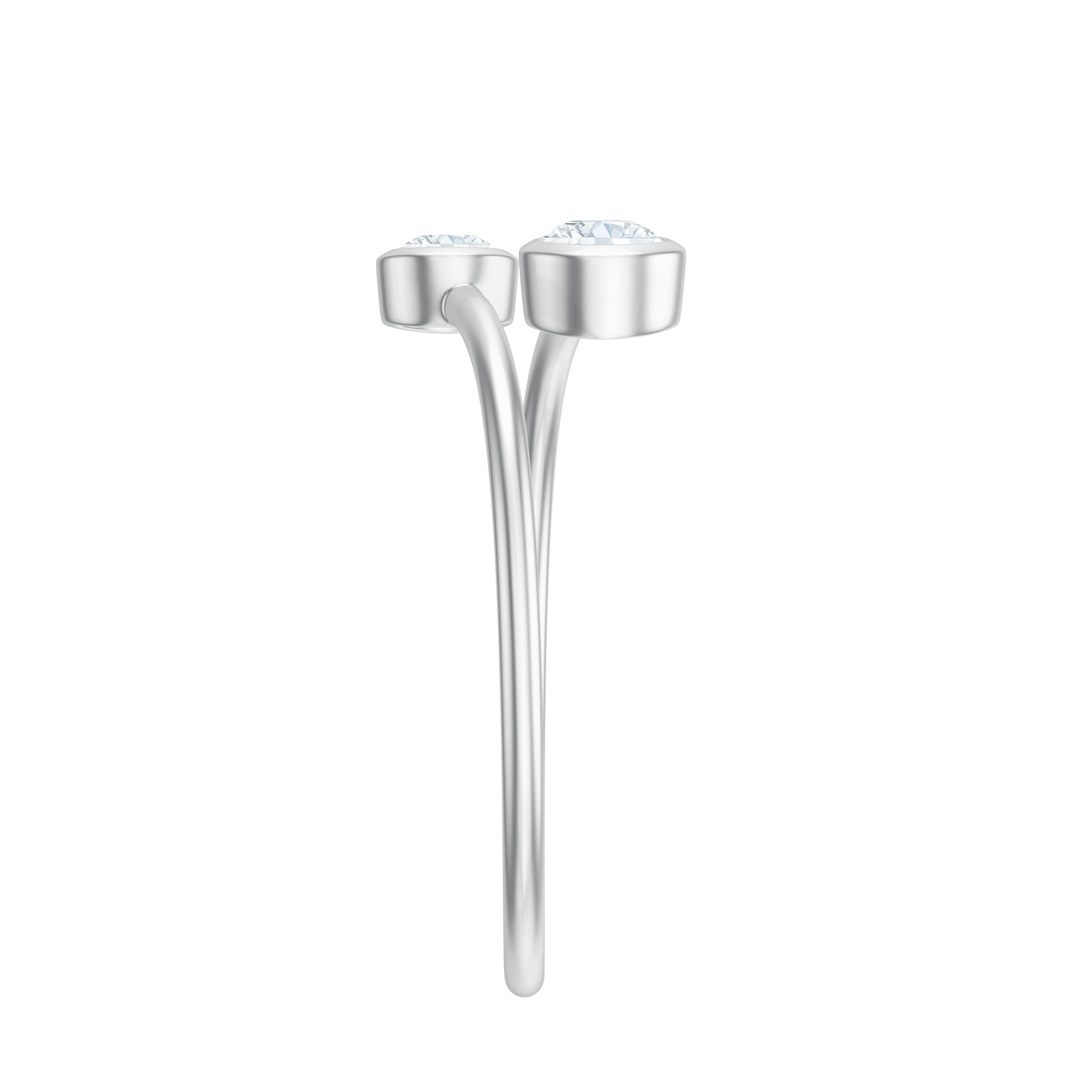 Bezel Set Diamond Toi Et Moi Ring for Promise