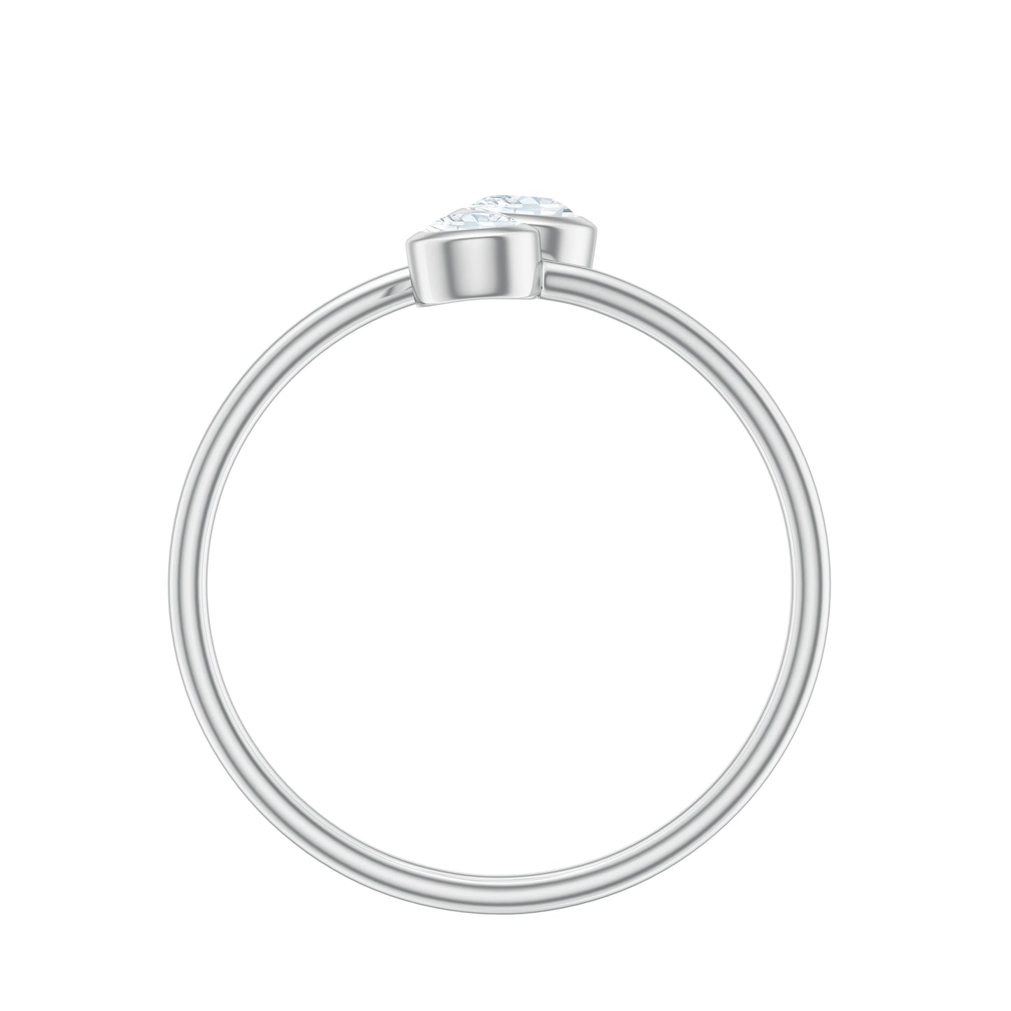 Bezel Set Diamond Toi Et Moi Ring for Promise