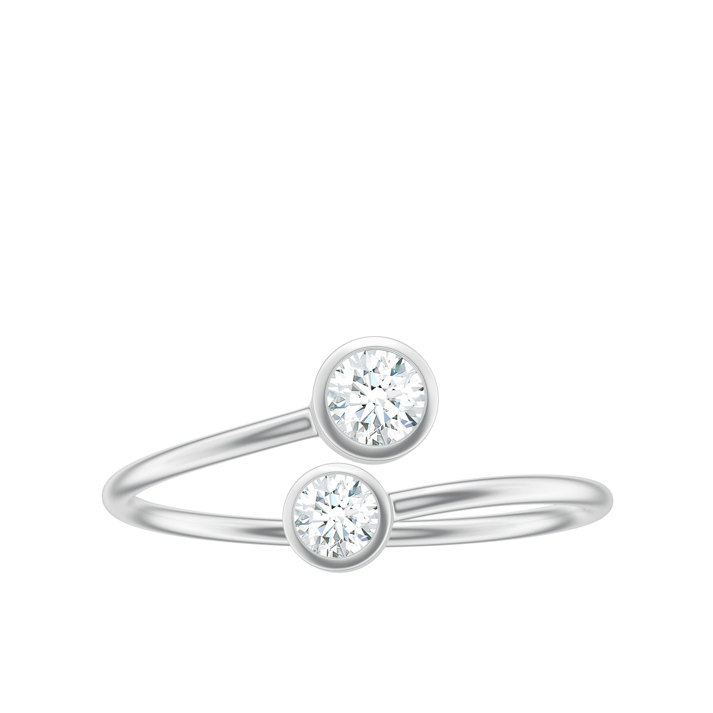 Bezel Set Diamond Toi Et Moi Ring for Promise
