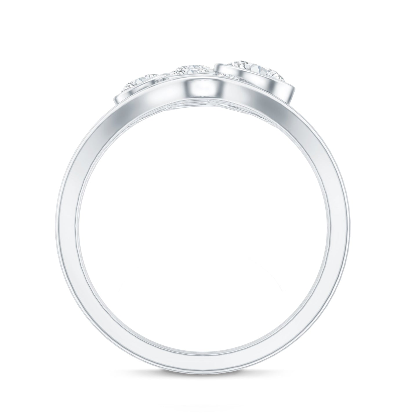 Round Moissanite Cluster Bridal Ring Set for Women