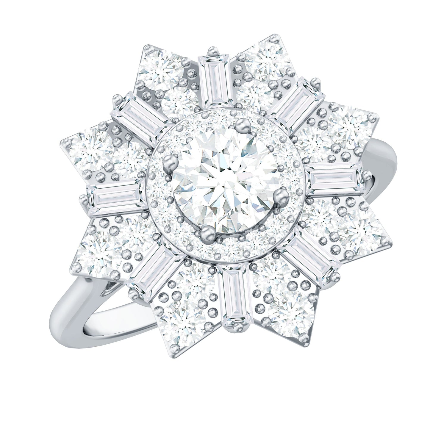 Certified Brilliant Cut Moissanite Cocktail Engagement Ring for Women