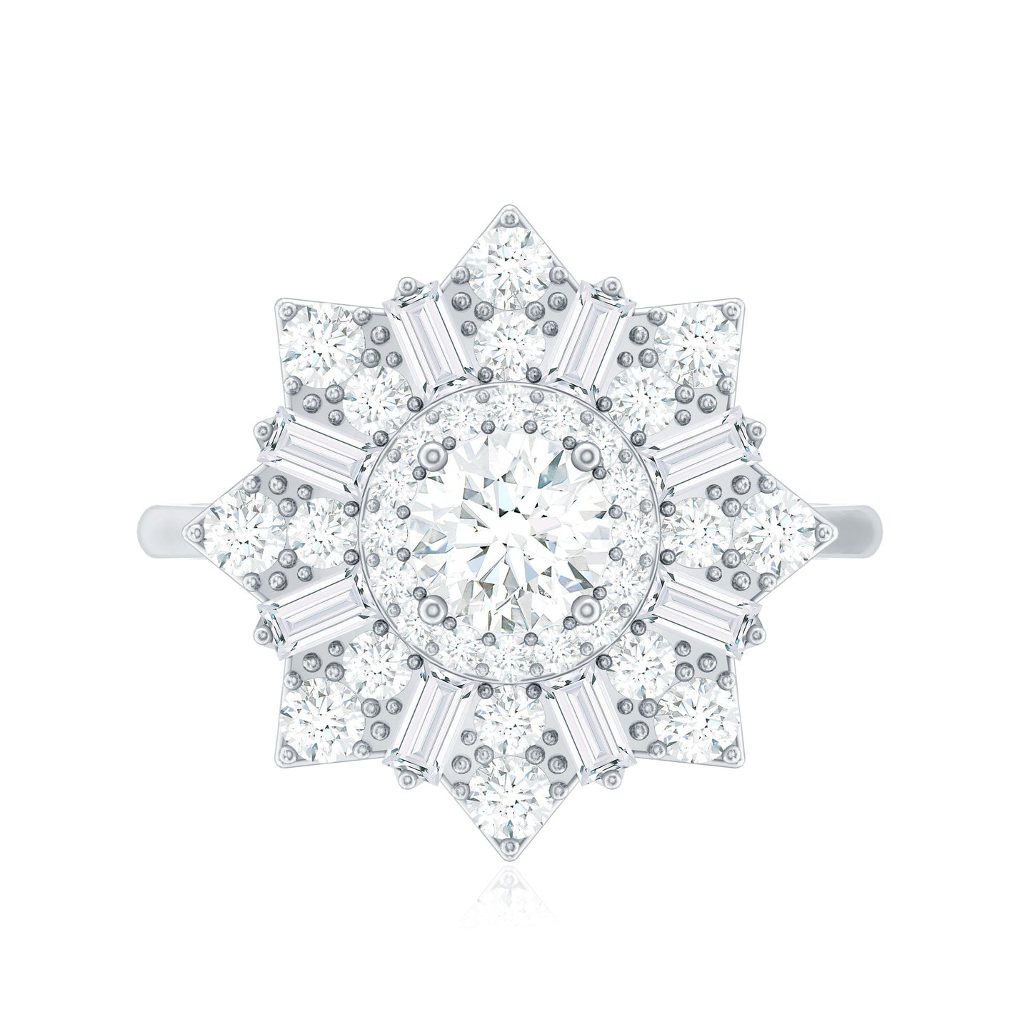 Certified Brilliant Cut Moissanite Cocktail Engagement Ring for Women