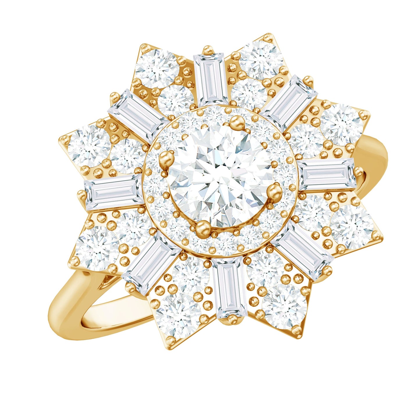 Certified Brilliant Cut Moissanite Cocktail Engagement Ring for Women