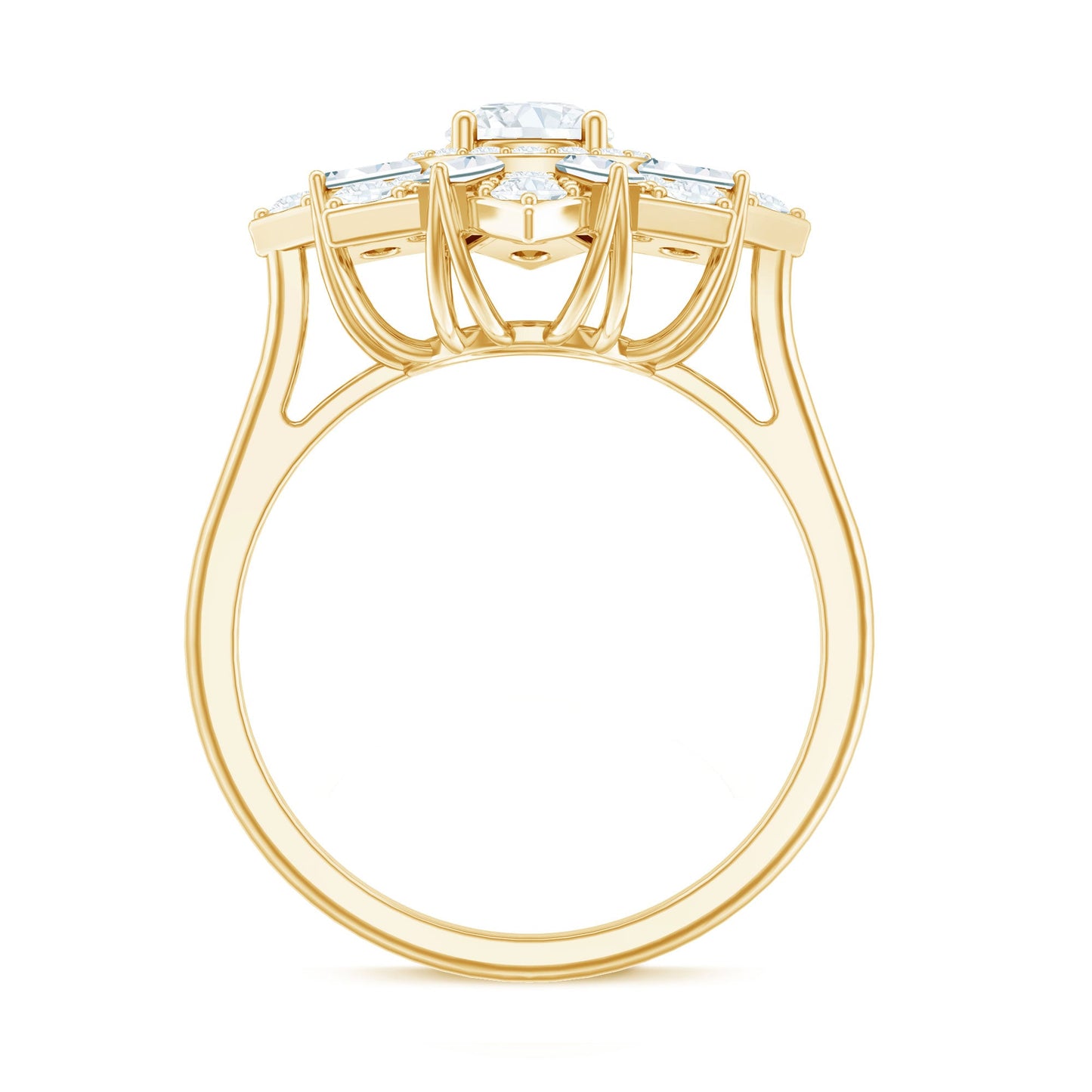 Certified Brilliant Cut Moissanite Cocktail Engagement Ring for Women