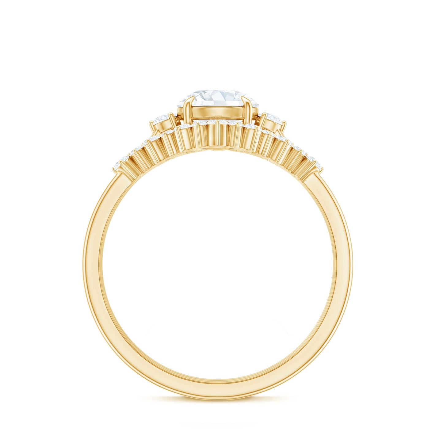 0.9 Carat Vintage Inspired Moissanite 3 Piece Wedding Ring Sets