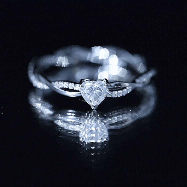 Heart Shape Moissanite Solitaire Promise Ring