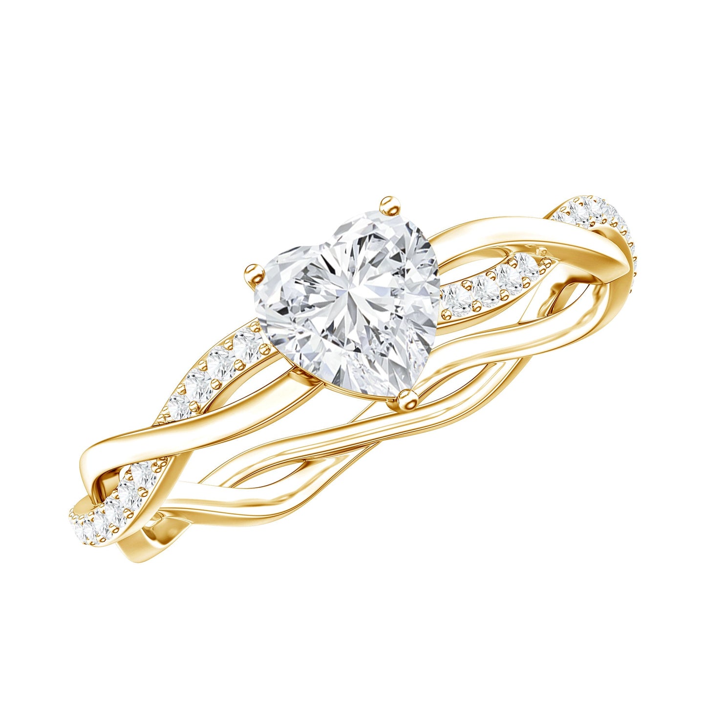 Heart Shape Moissanite Solitaire Promise Ring