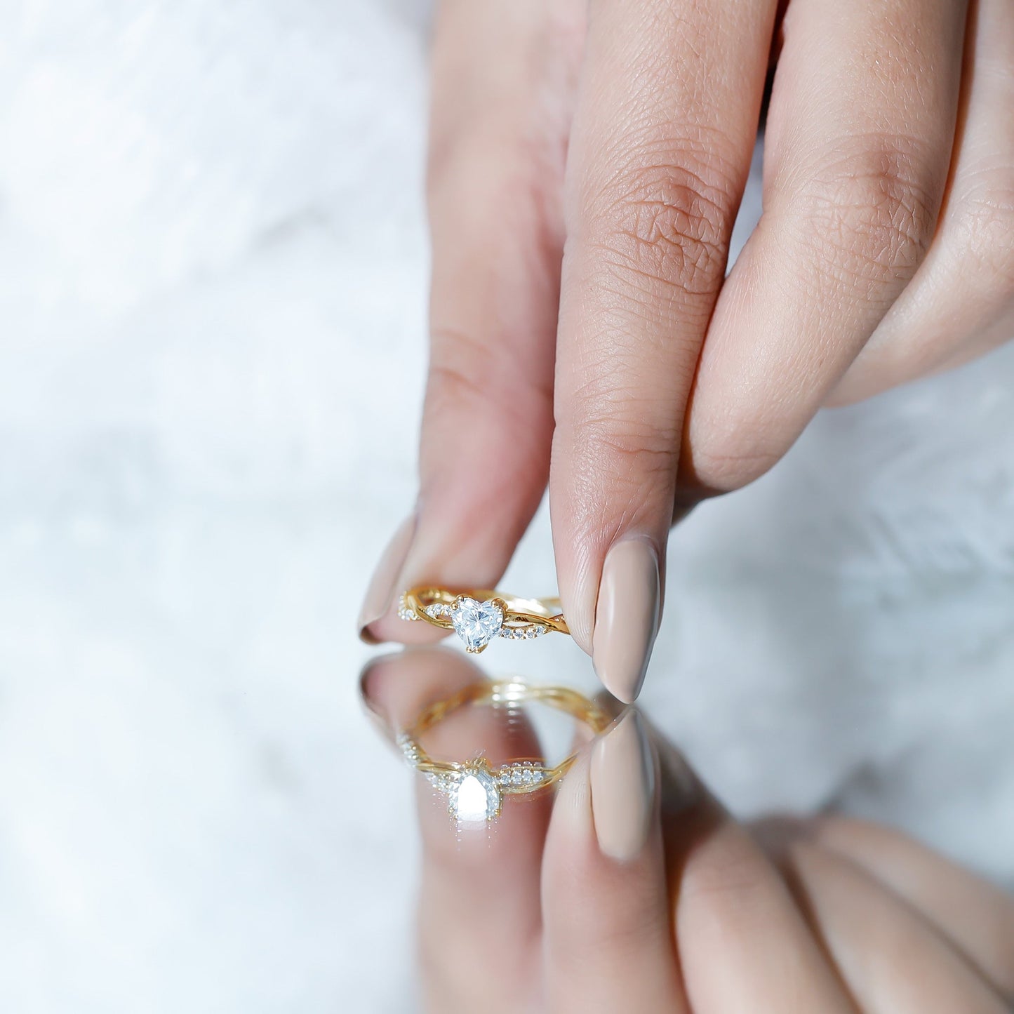 Heart Shape Moissanite Solitaire Promise Ring