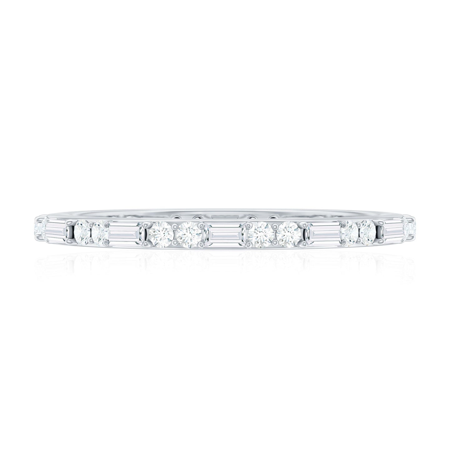 Real Baguette and Round Diamond Full Eternity Ring