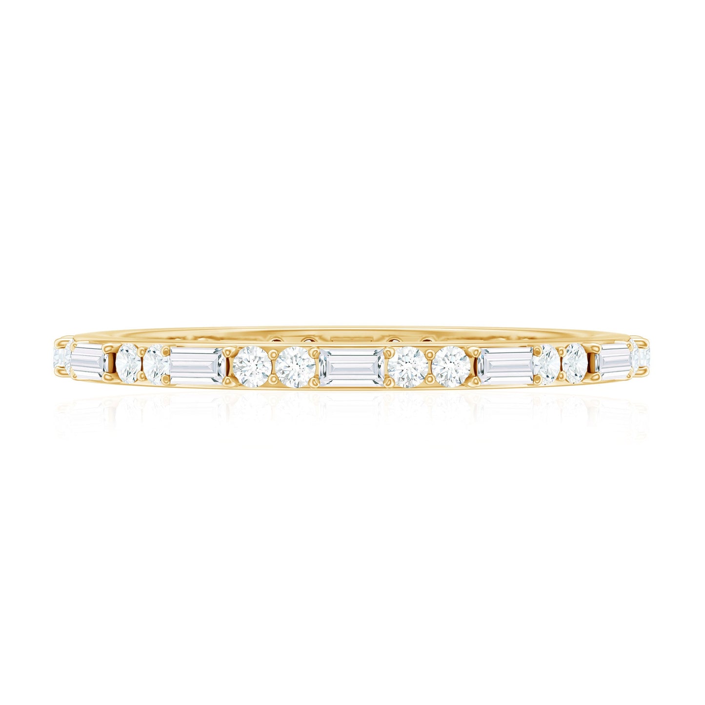 Real Baguette and Round Diamond Full Eternity Ring