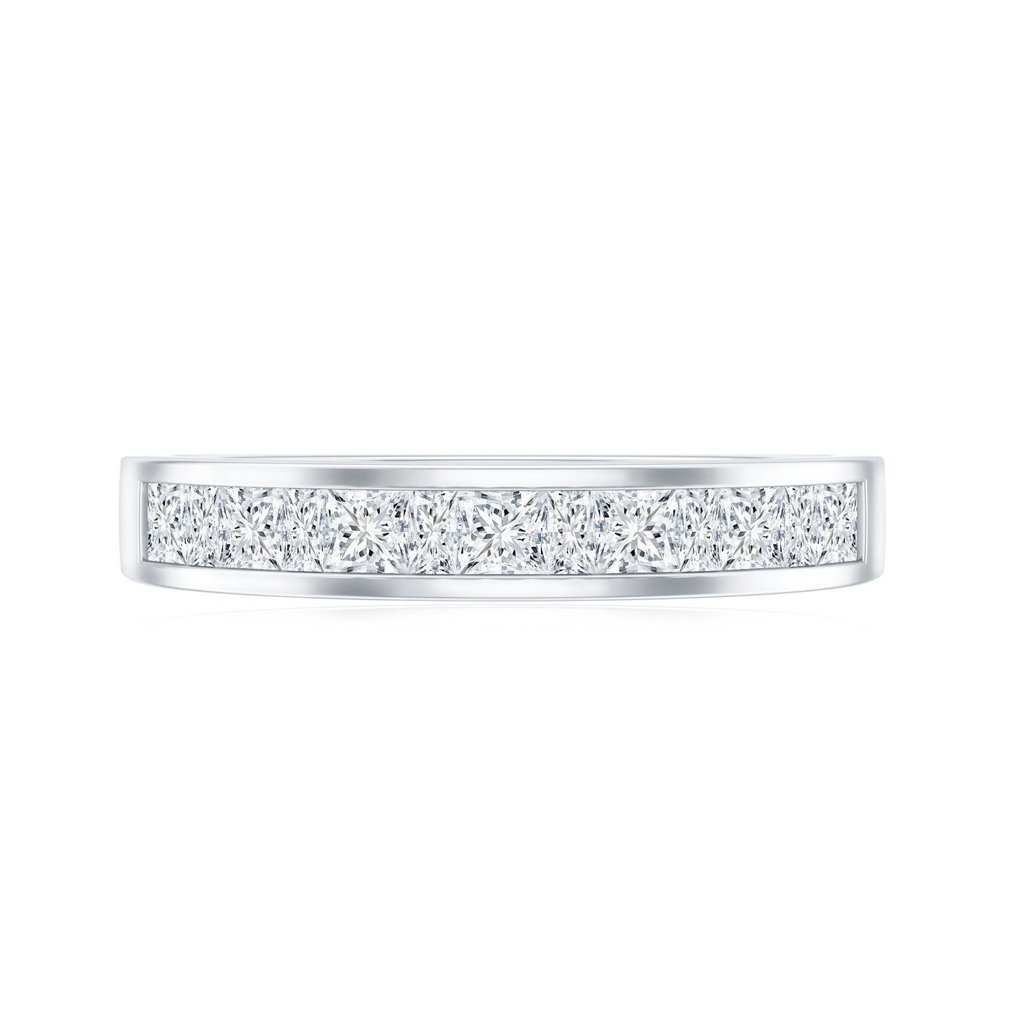 Channel Set Diamond Half Eternity Band Ring