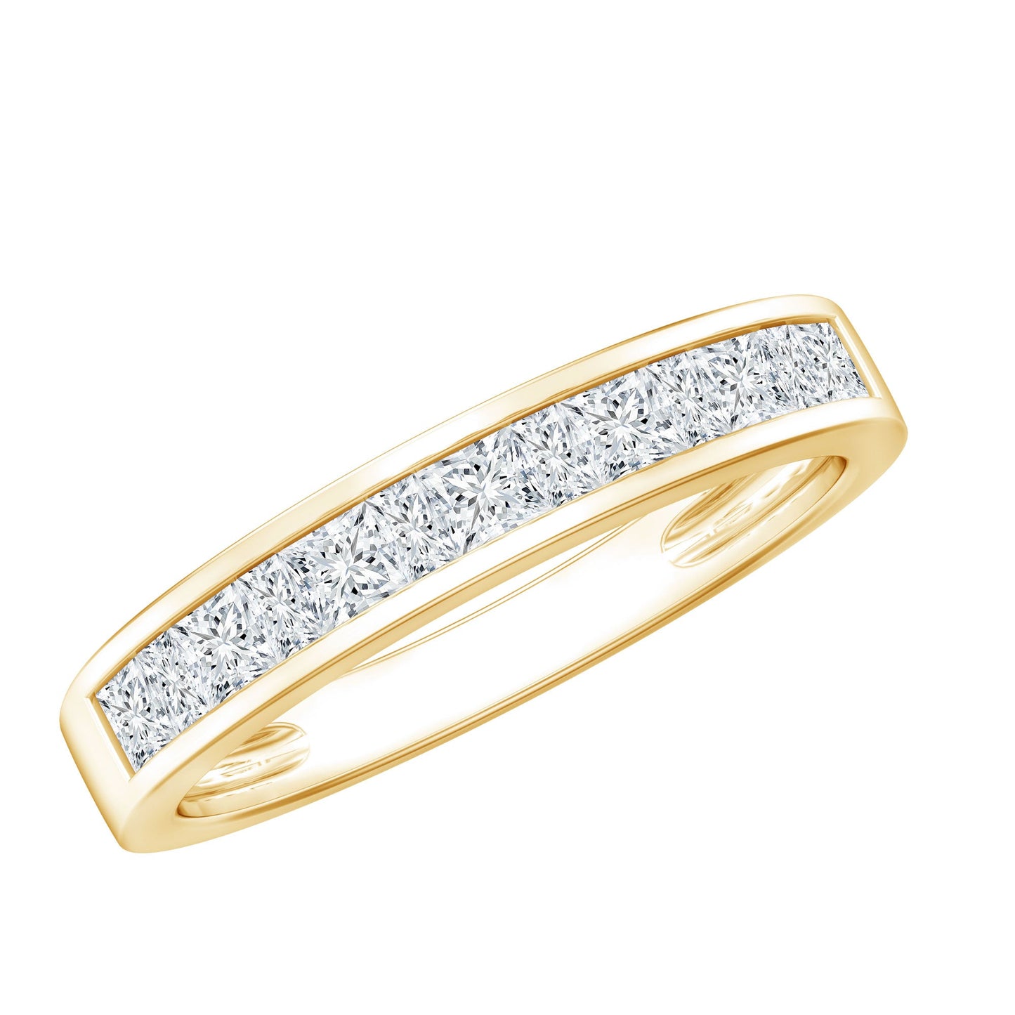 Channel Set Diamond Half Eternity Band Ring