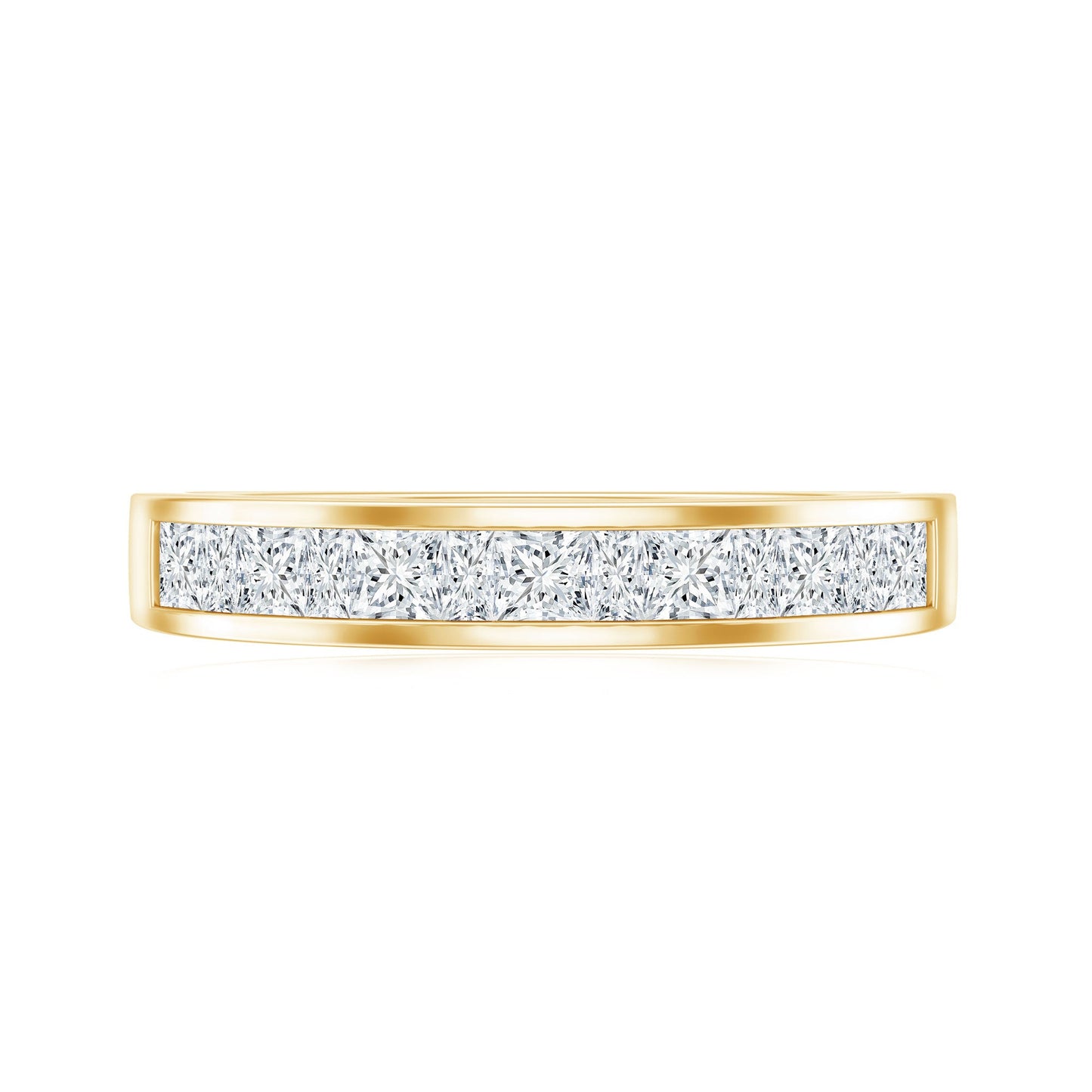 Channel Set Diamond Half Eternity Band Ring