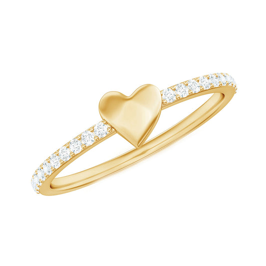 Diamond Heart Shape Promise Ring for Her