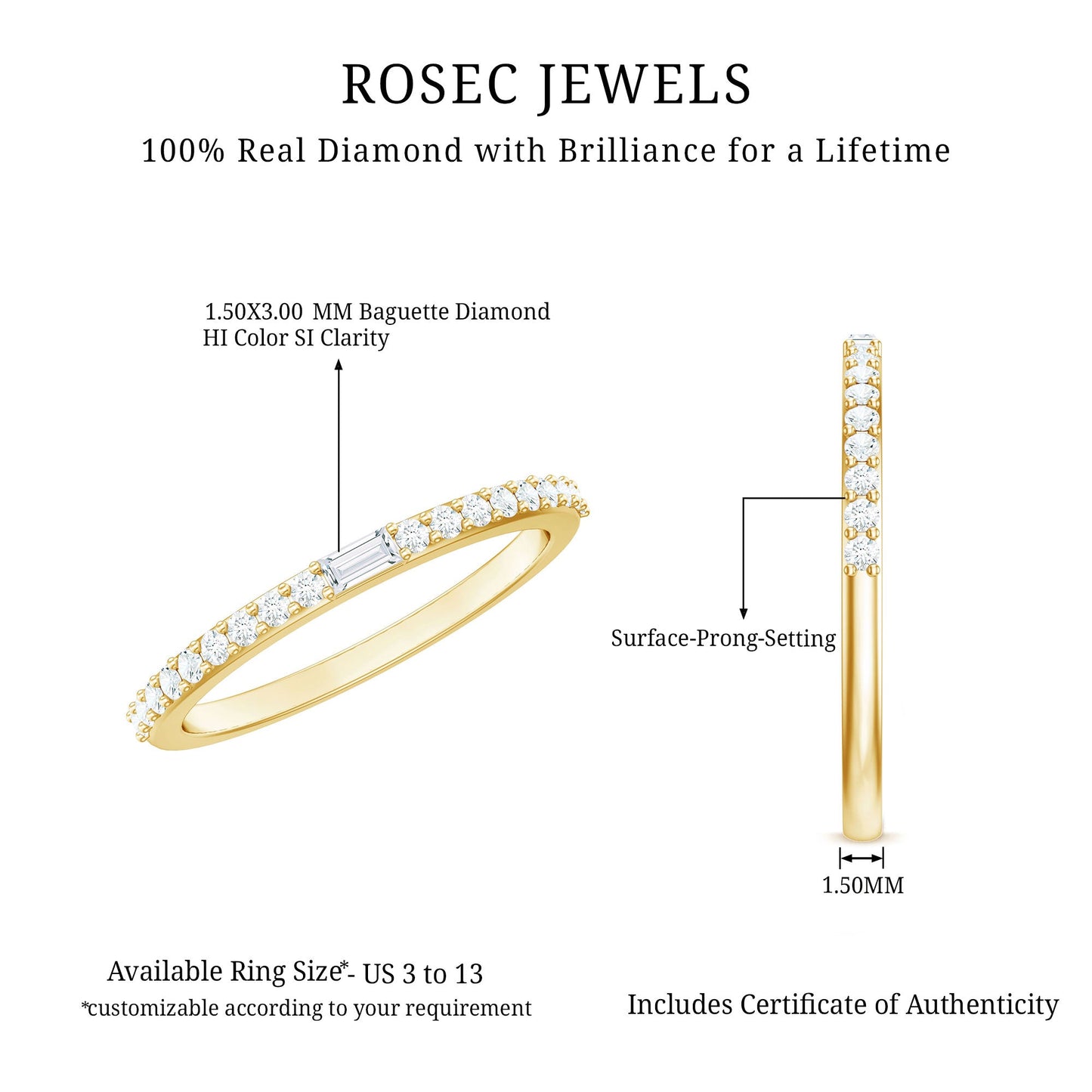 Real Diamond Half Eternity Ring