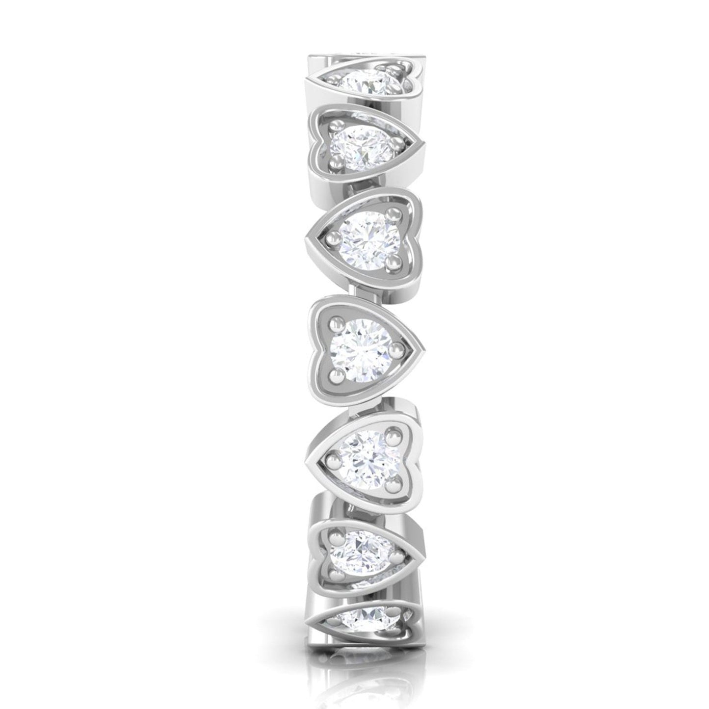 Certified Diamond Heart Eternity Band Ring