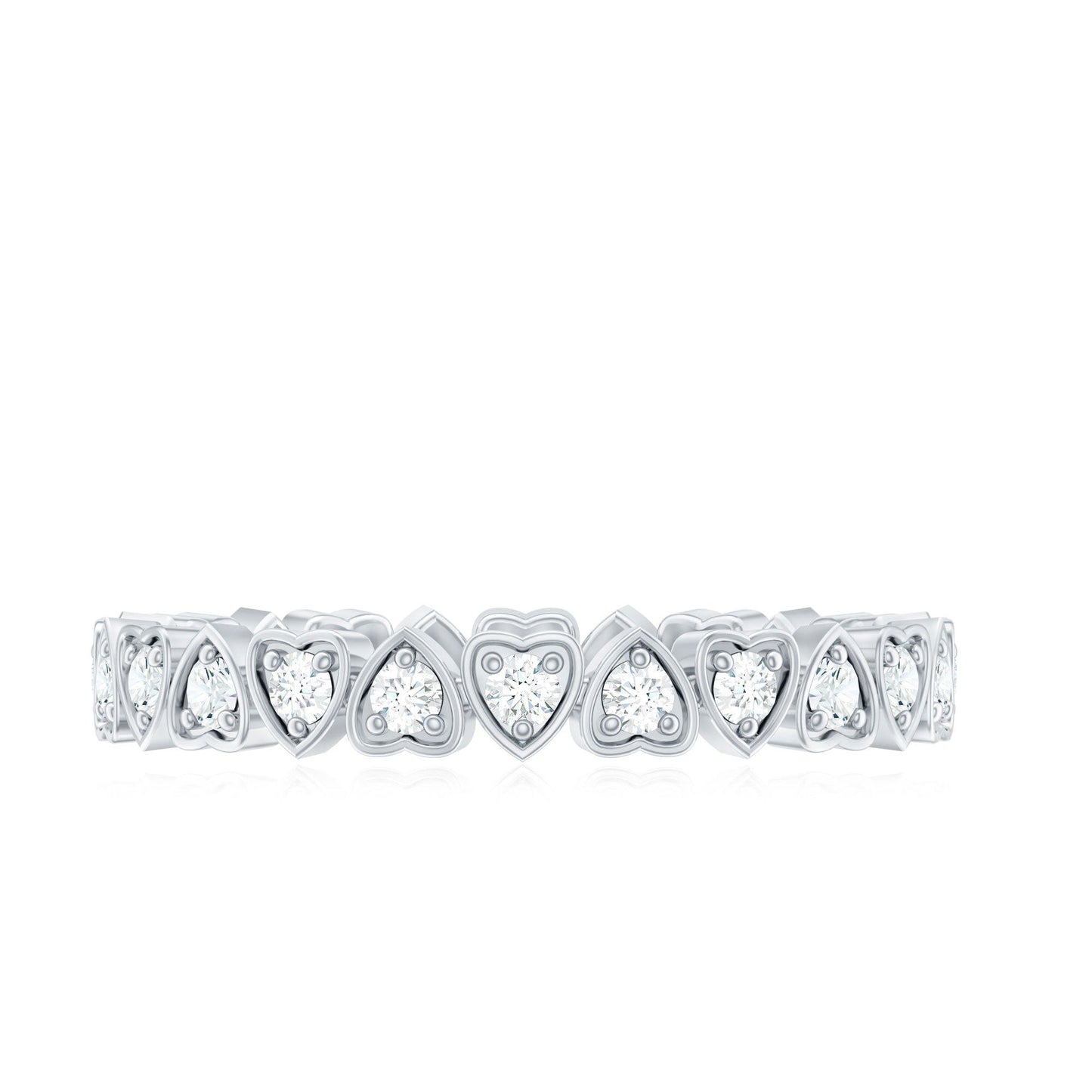 Certified Diamond Heart Eternity Band Ring