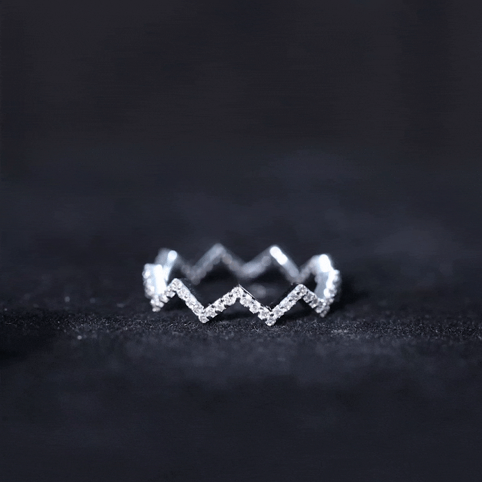 Minimal Diamond Zig Zag Eternity Band Ring