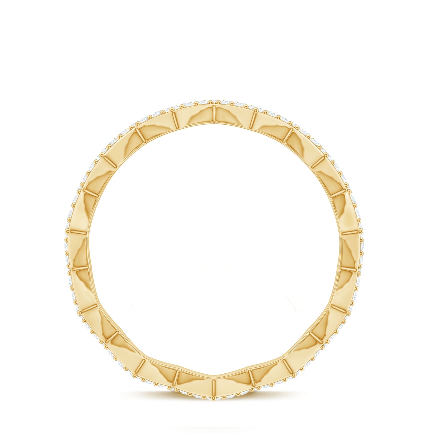 Minimal Diamond Zig Zag Eternity Band Ring
