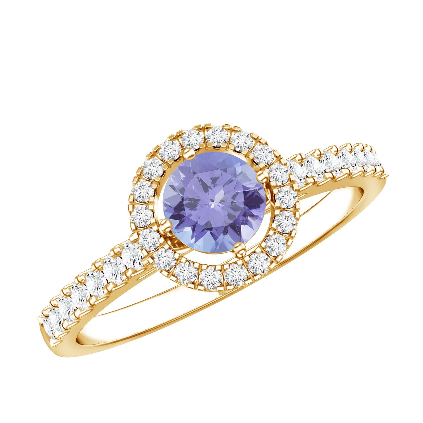 Natural Tanzanite and Diamond Promise Ring for Engagement