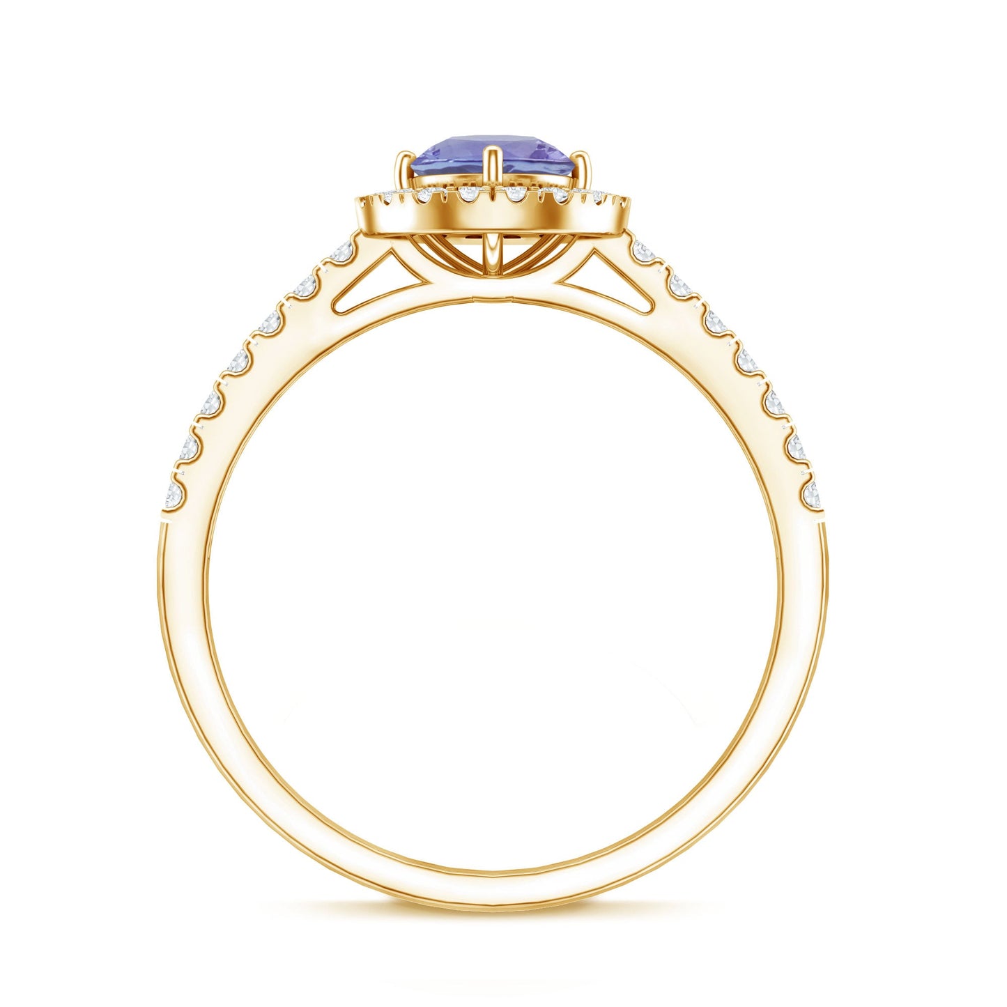 Natural Tanzanite and Diamond Promise Ring for Engagement