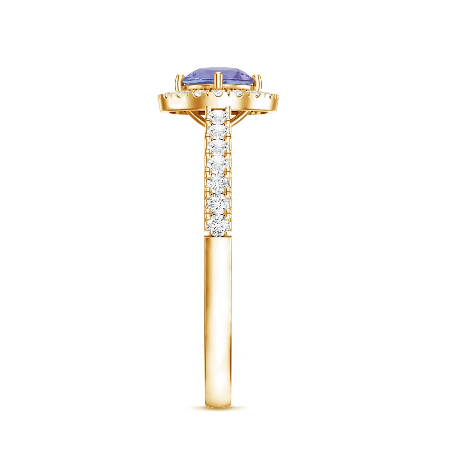 Natural Tanzanite and Diamond Promise Ring for Engagement