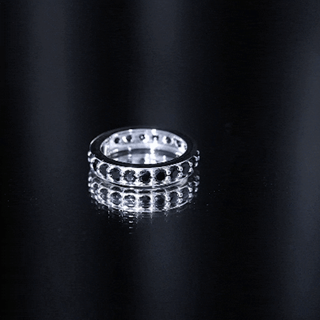 Certified Lab Grown Black Diamond Full Eternity Band Ring for Women