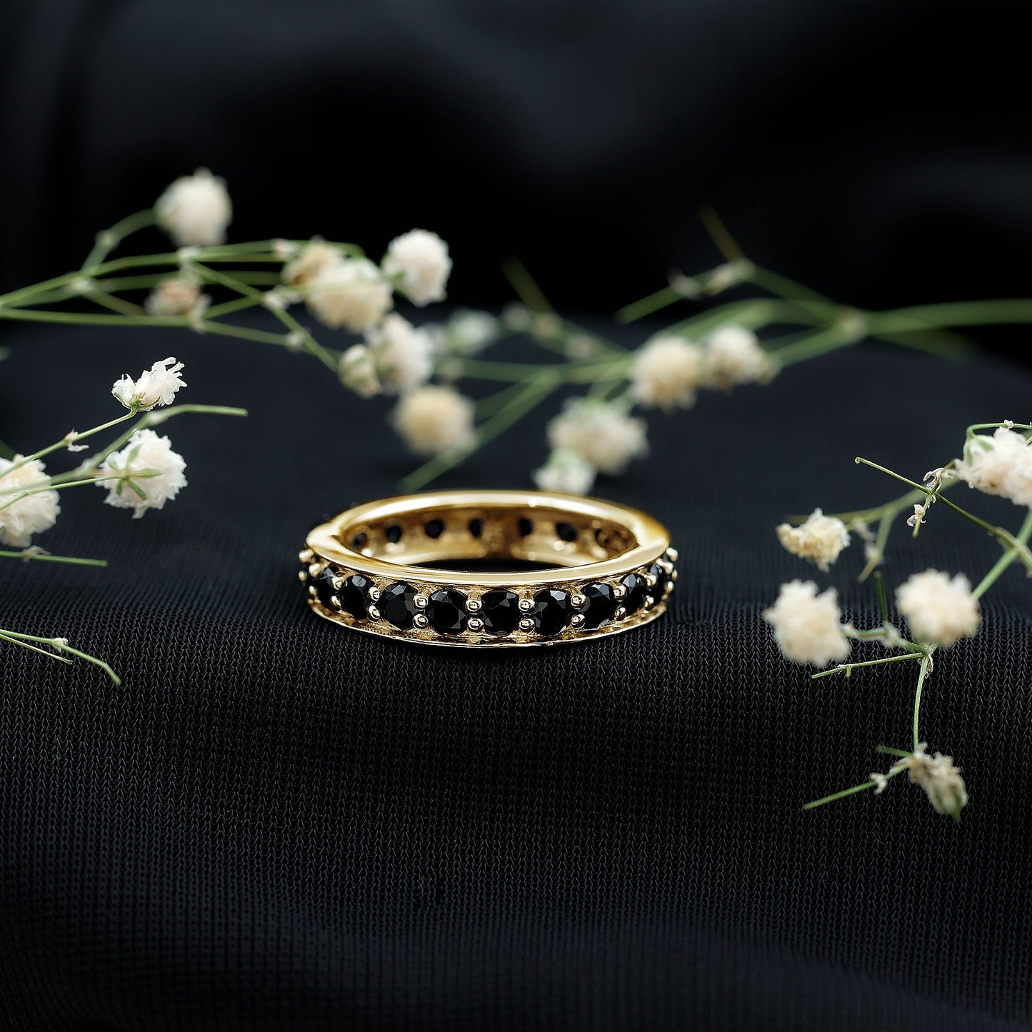 Certified Lab Grown Black Diamond Full Eternity Band Ring for Women