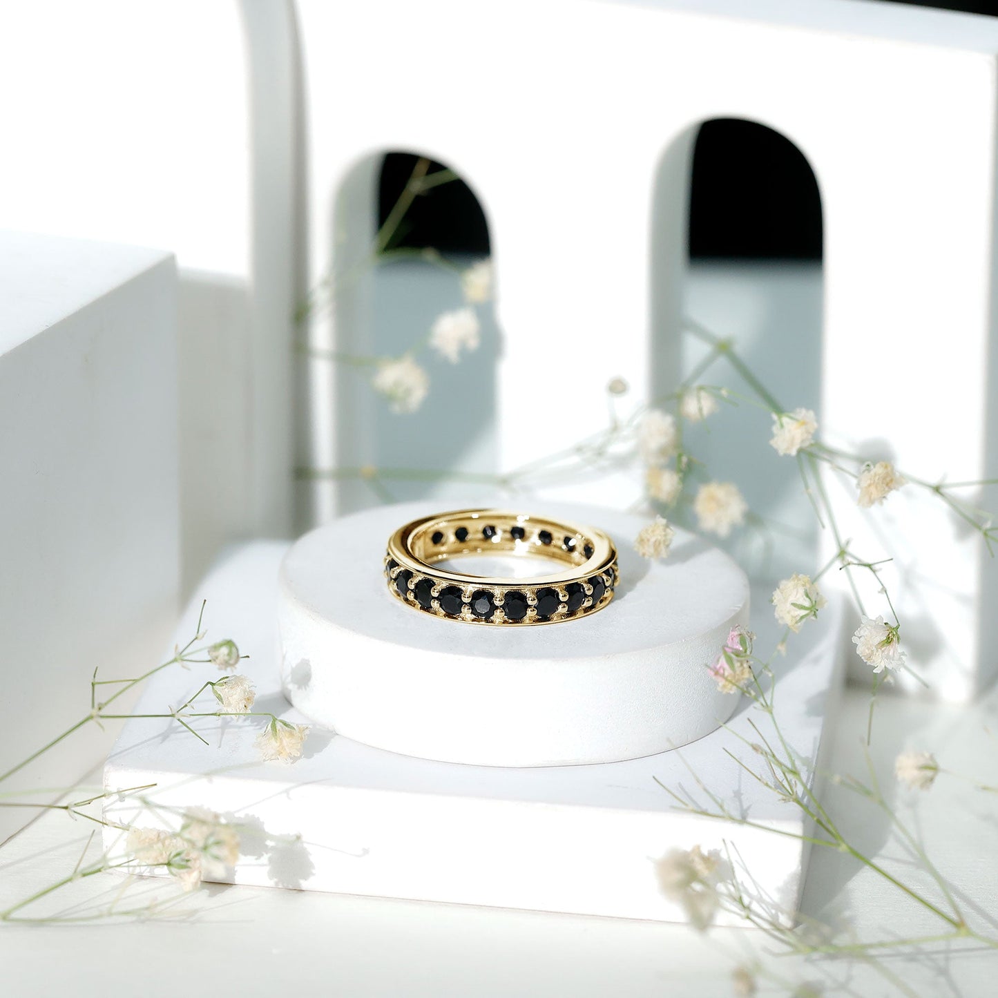 Certified Lab Grown Black Diamond Full Eternity Band Ring for Women