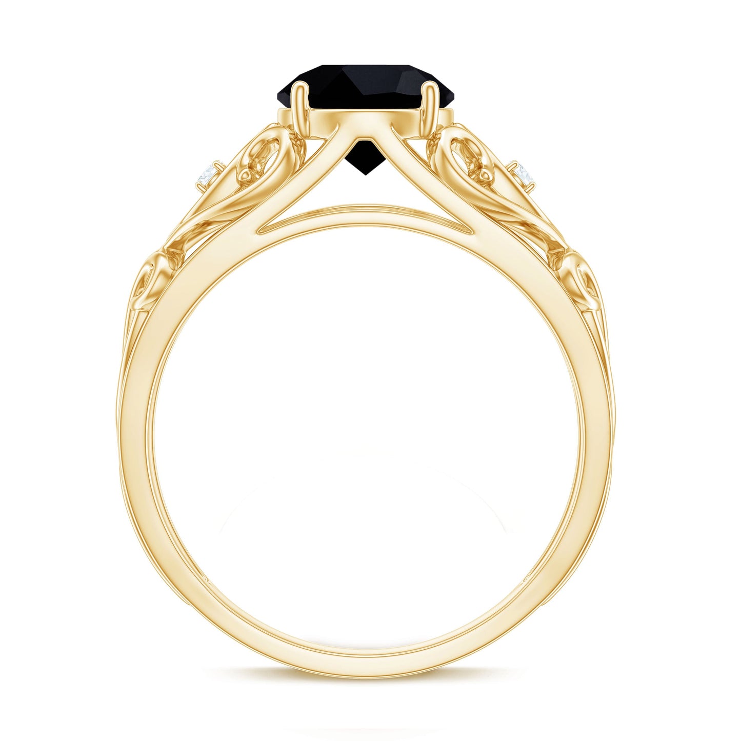 Vintage Inspired Black Onyx Filigree Engagement Ring