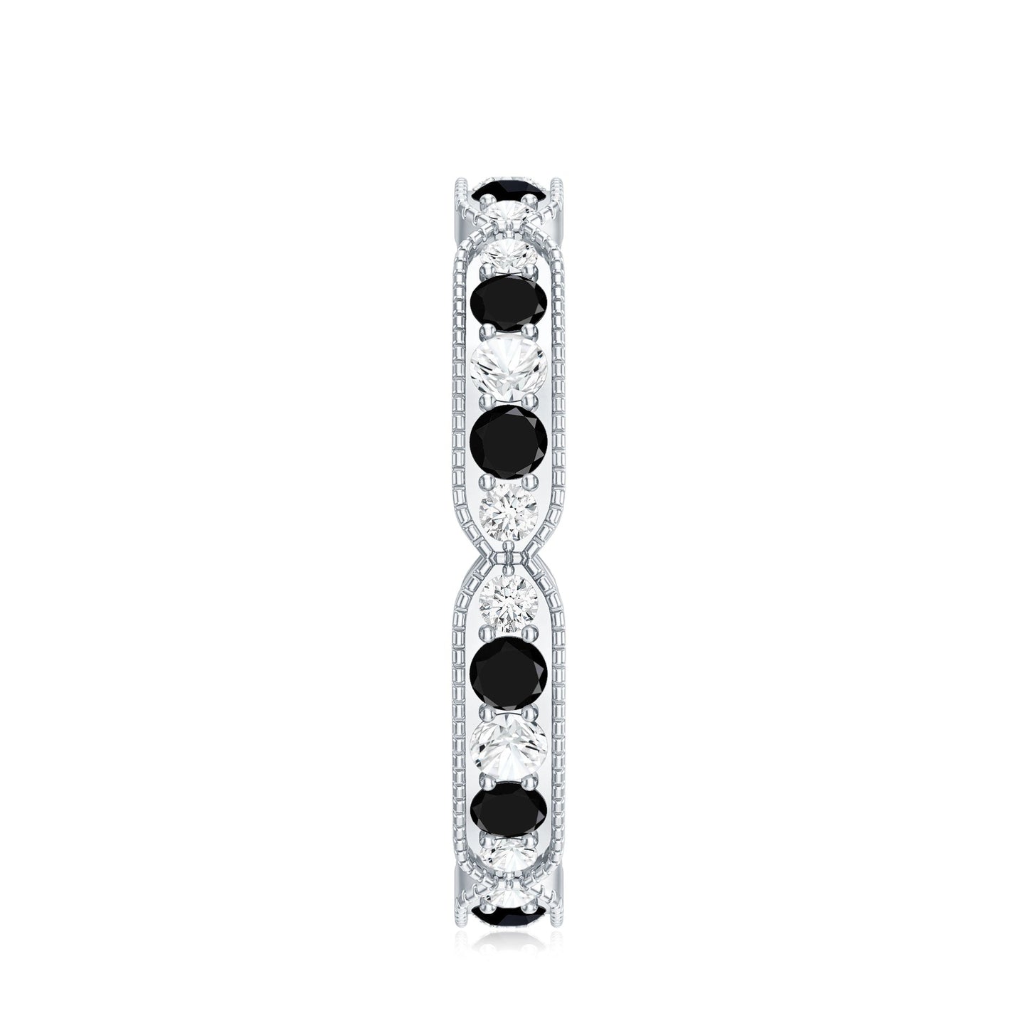 Classic Black Onyx and Diamond Eternity Band Ring