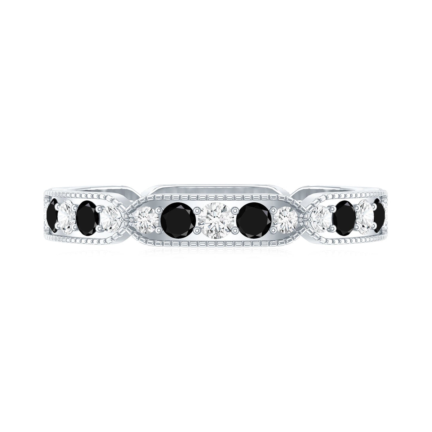 Classic Black Onyx and Diamond Eternity Band Ring