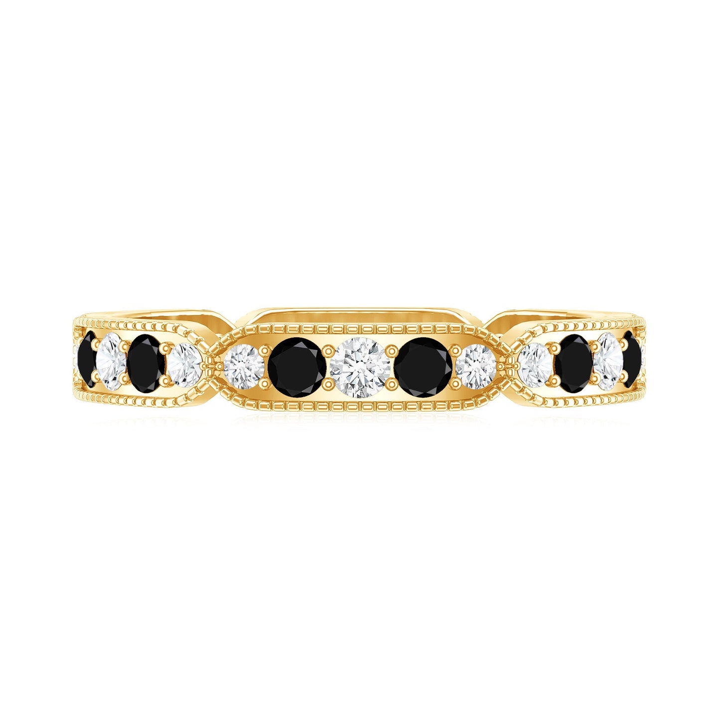 Classic Black Onyx and Diamond Eternity Band Ring
