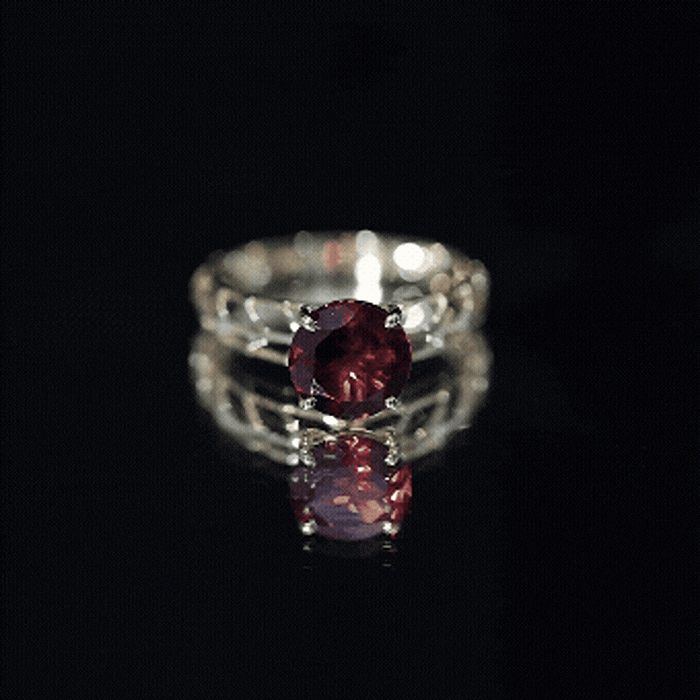 2.3 Carat Natural Garnet Filigree Engagement Ring with Certificate