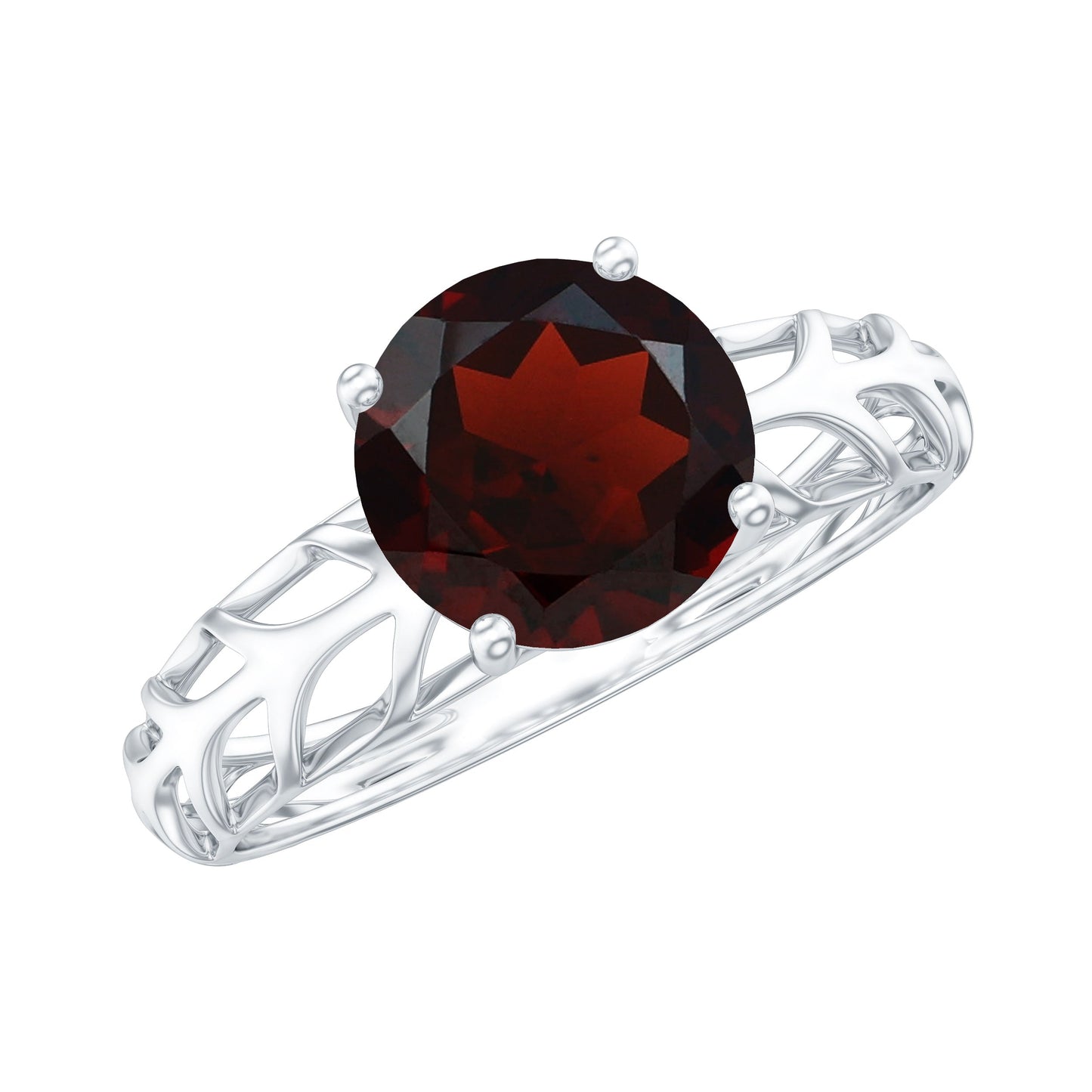 2.3 Carat Natural Garnet Filigree Engagement Ring with Certificate